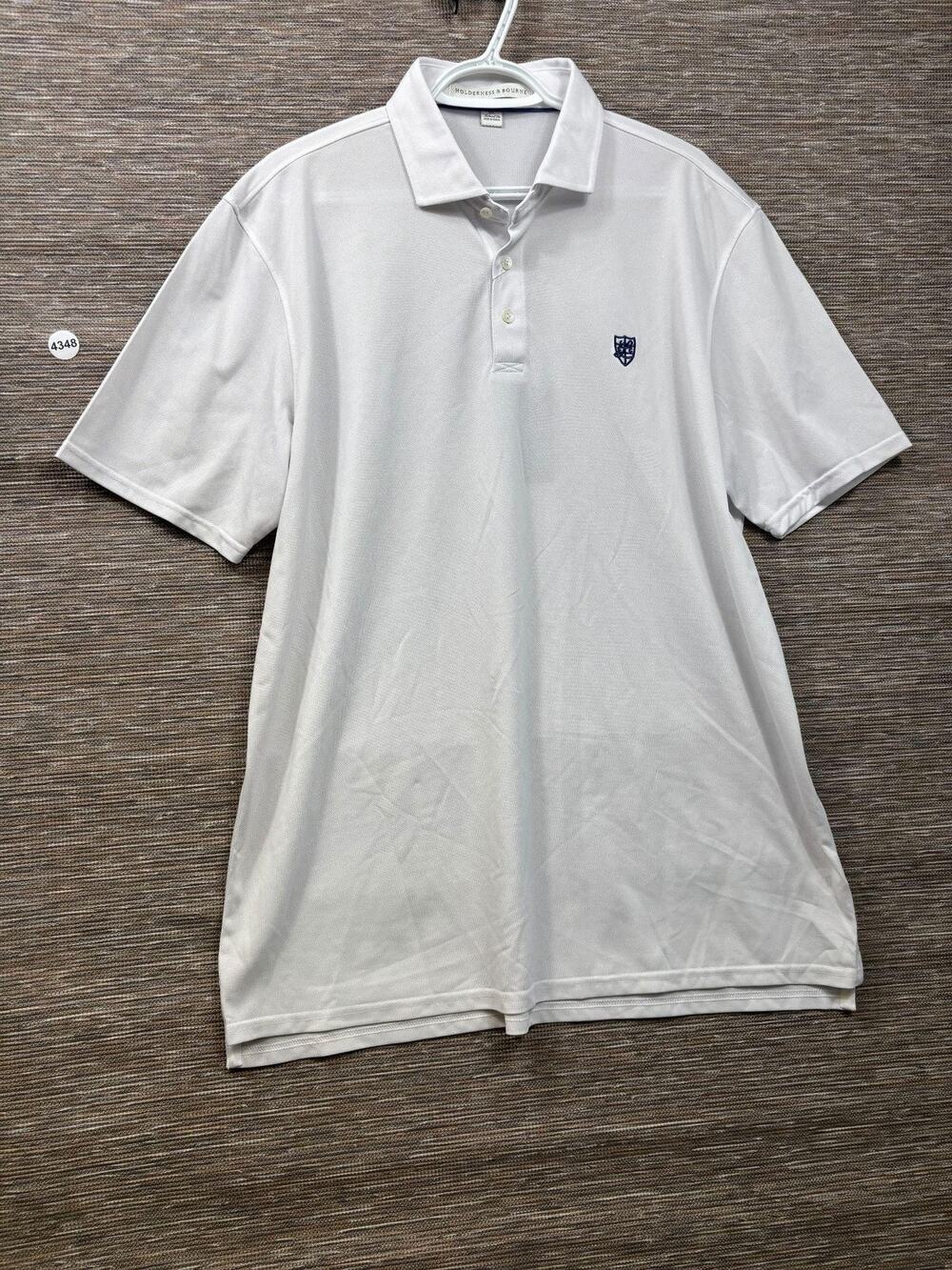 Holderness & Bourne Polo Shirt Mens XL White The Macdonald Golf Stretch NEW